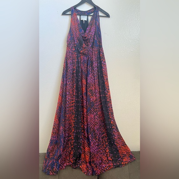 ANTHROPOLOGIE - HD in Paris Seeped Sinopia silk maxi dress - Picture 2 of 6